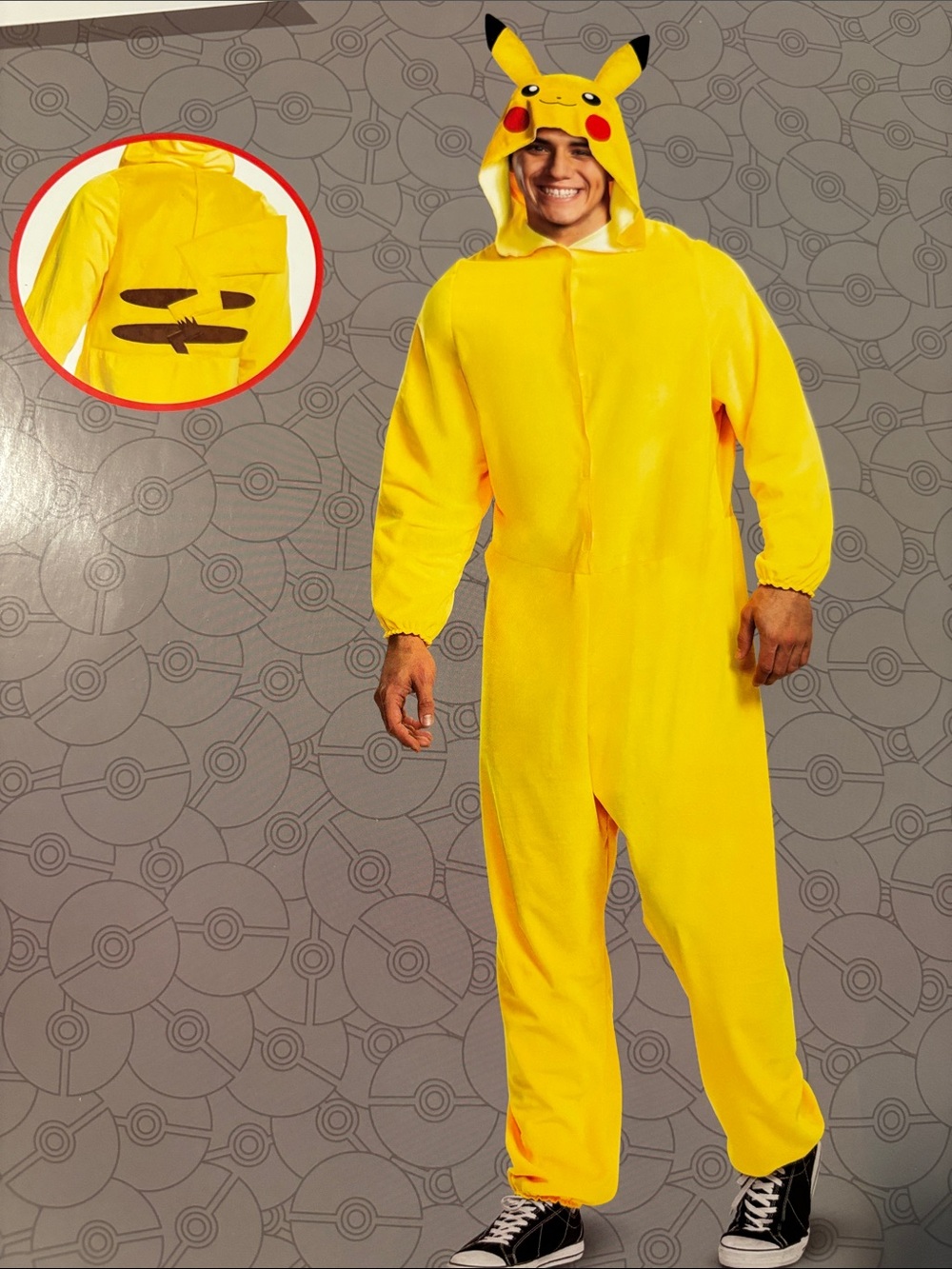 Pokemon Yellow Pikachu Men's Fleece One-Piece Footie